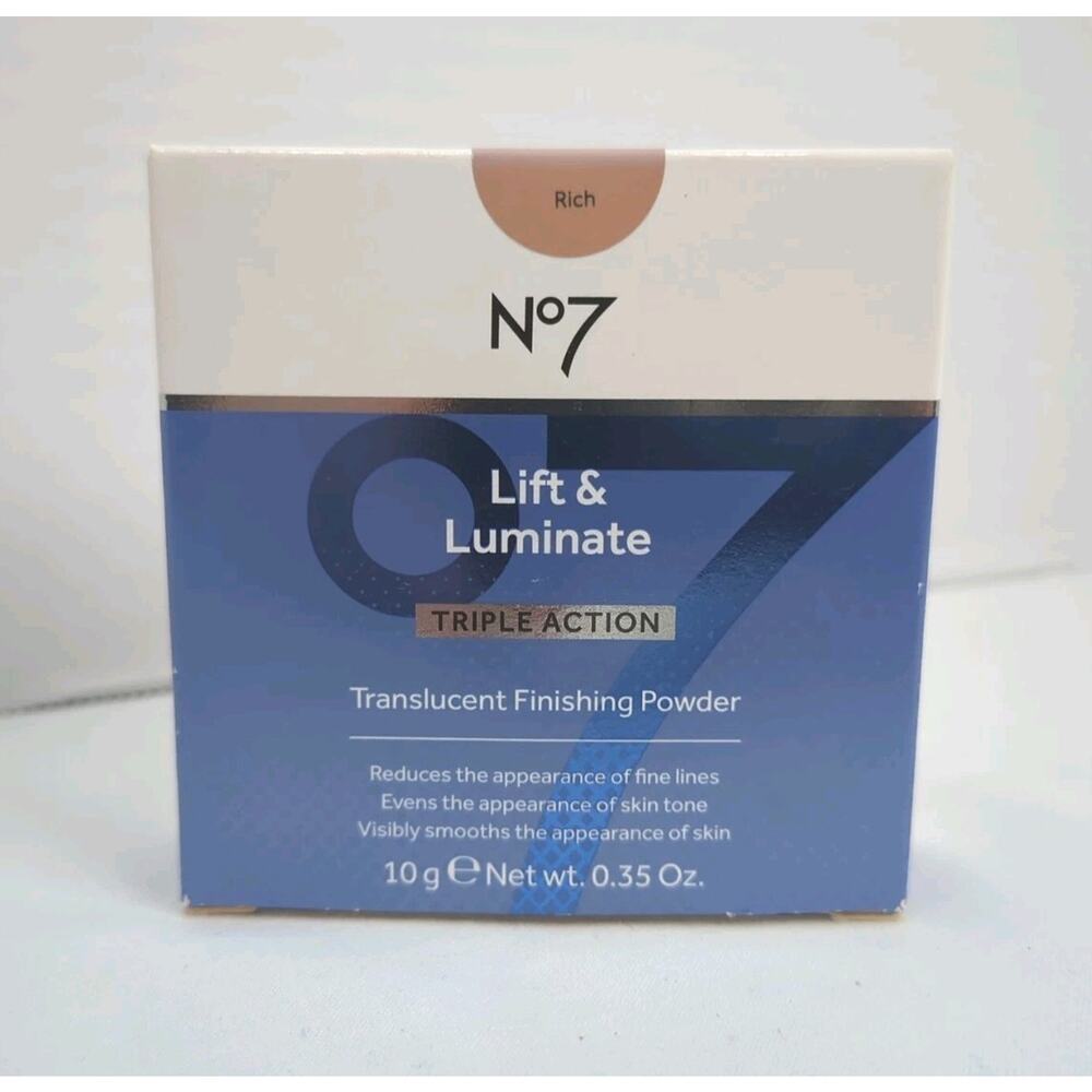 No7 Lift & Luminate Triple Action Translucent Finishing Powder RICH .35 oz New